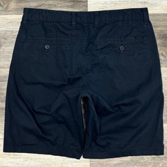 Armani Shorts Exchange Navy Blue Mens 33 Stretch Flat Front Casual Golf Chino - Picture 2 of 9